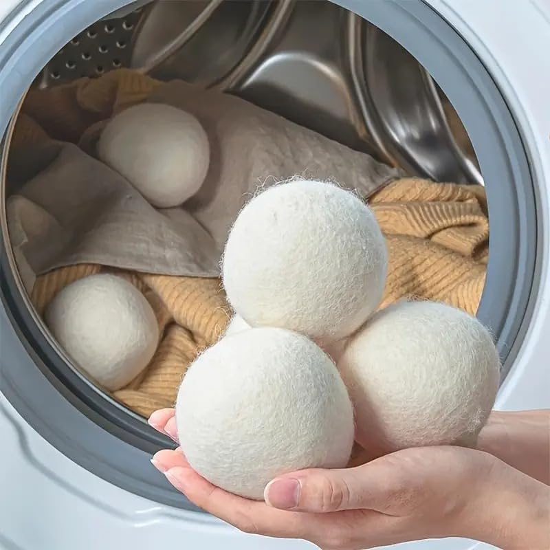 Bolas de lana para secadora de 6 cm de diámetro, 1 paquete/3 piezas de varios tamaños, reutilizables, suavizante de tela, antienredos, sin estática, para lavadoras pequeñas y grandes, secadoras