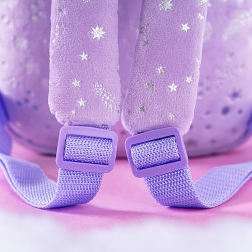 Image of Gloveleya Kids Backpack Toddler Girl Gift Plush Curly Hair Doll Backpack - Purple 9''