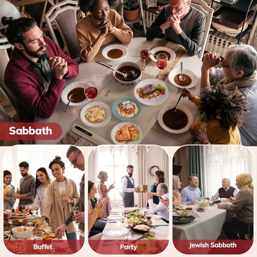 morpilot Elektrischer Speisenwärmer mit Einstellbarer Temperatur, Faltbare Kochplatte mit elegantem Design und schneller Erwärmung, Warmhaltetablett für Partys, Buffets, Familientreffen – Bild 8