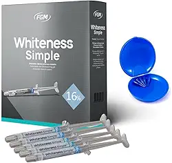 Kit Clareador Dental Uso Caseiro Whiteness Simple 16% Fgm