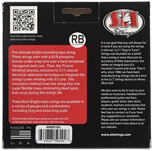 Sit Strings Nrb50105L Nickel Plated Bass Guitar Strings, 4-String Medium #TOP1