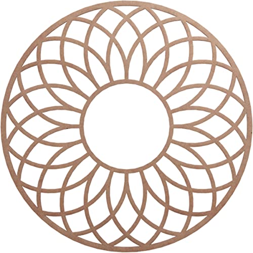 Image of Ekena Millwork 32 inchOD x 11 inchID x 3 /8 inchT Cannes Wood Fretwork Pierced Ceiling Medallion, Wood (Paint Grade)