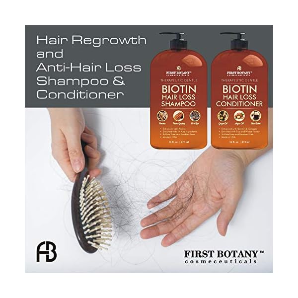 Hair-Growth-Shampoo-Conditioner-Set-An-Anti-Hair-Loss-Biotin-Shampoo-and-Conditioner-with-14-DHT-blockers-to-fight-Hair-Loss-For-Men-and-Women-All-Hair-types-Sulfate-Free-2-x-16-fl-oz First Botany, Hair Growth Shampoo Conditioner Set - An Anti Hair Loss Biotin Shampoo & Conditioner with DHT blockers to fight Hair Loss For Men & Women, All Hair types, Sulfate Free - 2 x 16 fl oz