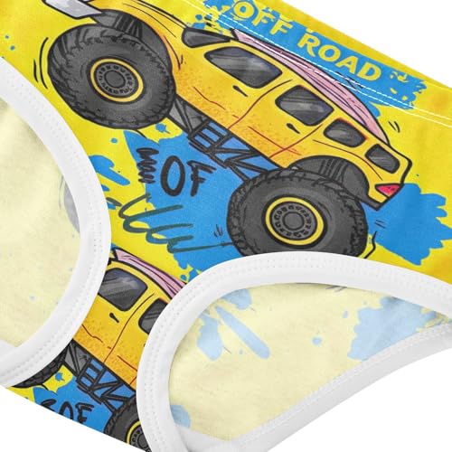 Fun Print Toddler Girls Underwear 2t Cotton Little Girl Panties Cool Yellow Monster Trucks Kids Undies Briefs4
