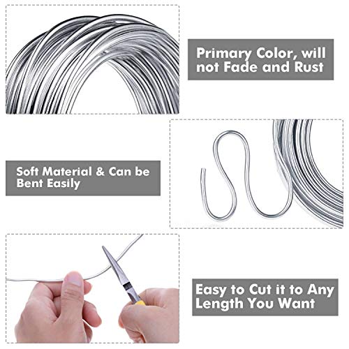 aluminum wire anezus 9 gauge 12 gauge 18 gauge bendable metal wire armature aluminum craft wire for wreath making beading floral silver 3 mm thickness
