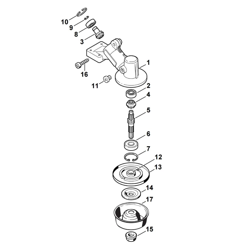 Trymer strunowy Skrzynia biegów Głowica skrzyni biegów do Stihl FS 55, FS 55 C, FS 55 C-E, FS 55 R, FS 55 RC, FS 55 T, wykaszarka do chwastów Weedeater Gearhead 4140-640-0110 (przed 2014)