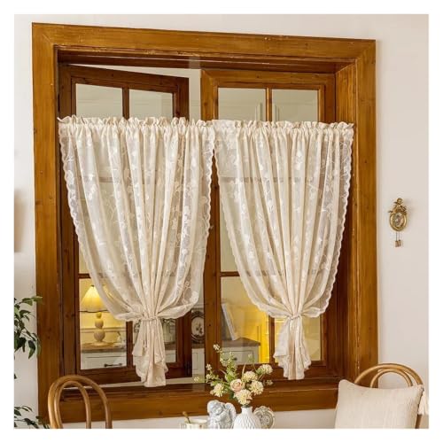 Cortina transparente tul para sala de estar pack de 2 paneles decorativos 3