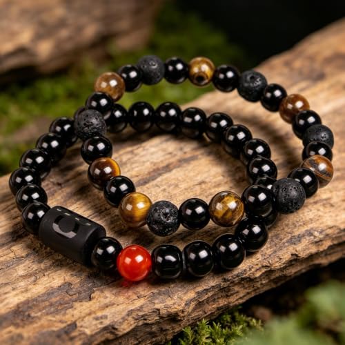 Pulsera Zodiacal para Mujeres con Obsidiana Negra Natural miniatura 6