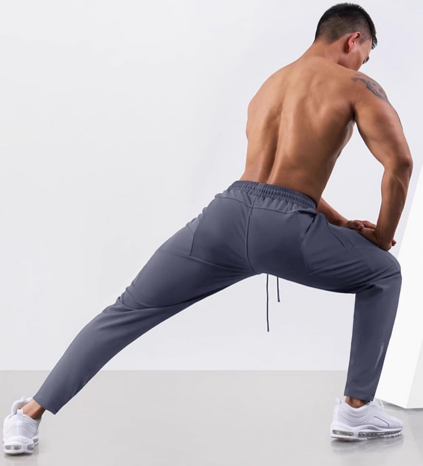 Men's Sweatpants with Zipper Pockets Joggers Athletic Running Workout Gym Stretch Tall Track Pants - Image 8