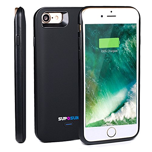 Powstar iPhone 7 Compartiment de Batterie, de Protection Ultra Fin Coque 2600 mAh Chargeur Portable pour iPhone 7