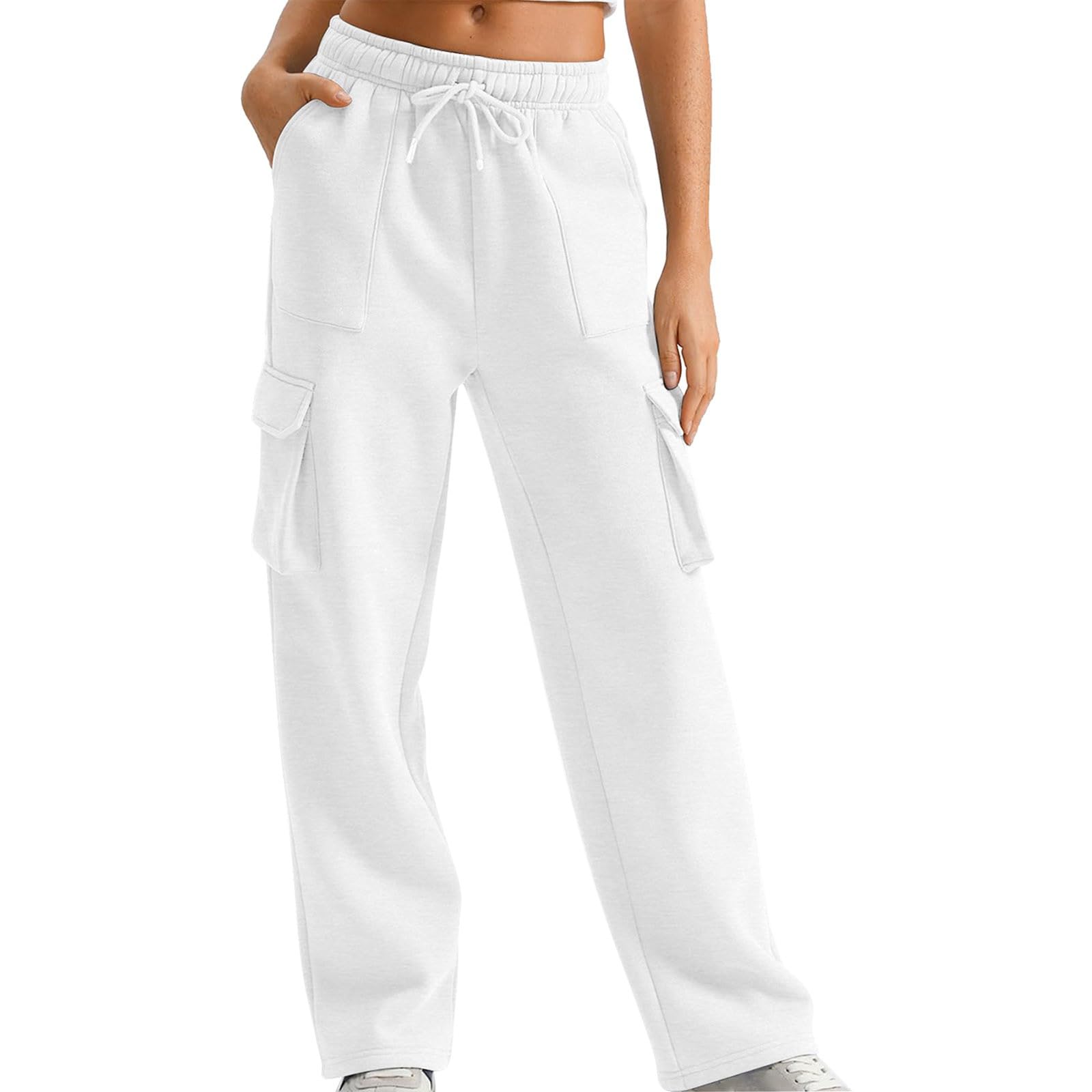 Pantalon Survetement Femme avec Poche Pantalon Large Décontracté Fille Pantalon De Survêtement à Taille Coulissante Pantalon Grossesse Sportswear Femme Pantalon Noir Large Femme Pantalon Interieur