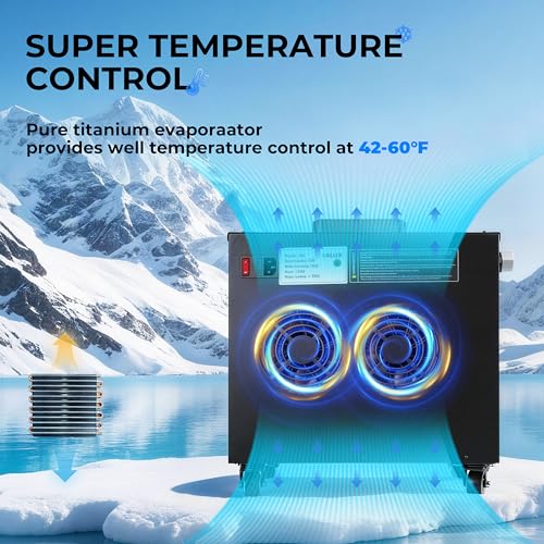 Upgrade 1/3 HP Cold Plunge Chiller, Ice Bath Water Chiller for Cold Plunge Tubs, Built-in Filter & Pump, Remote Control, Insulated Hoses, Energy-Efficient Home and Professional Ice Bath Coolers