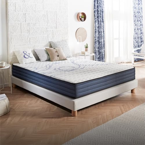 NATURALEX - Matelas PerfectDream 140x190-21 cm - Soutien Mousse à mémoire de Forme - Accueil Blue Latex - Confort Équilibré - Respirant - 7 Zones -...