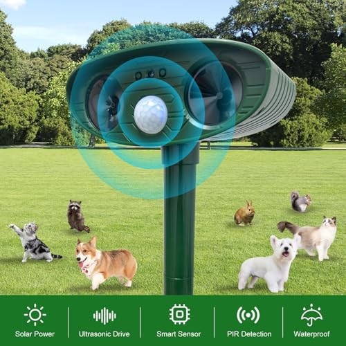 Shinyart Solar Ultrasonic Animal Repellent, Cat Dog Repellent,Outdoor Animal Repeller With Motion Sensor,Sound,Cat Repellent Outdoor Repellent Waterproof Dog Repellent For Yard Garden thumb #3