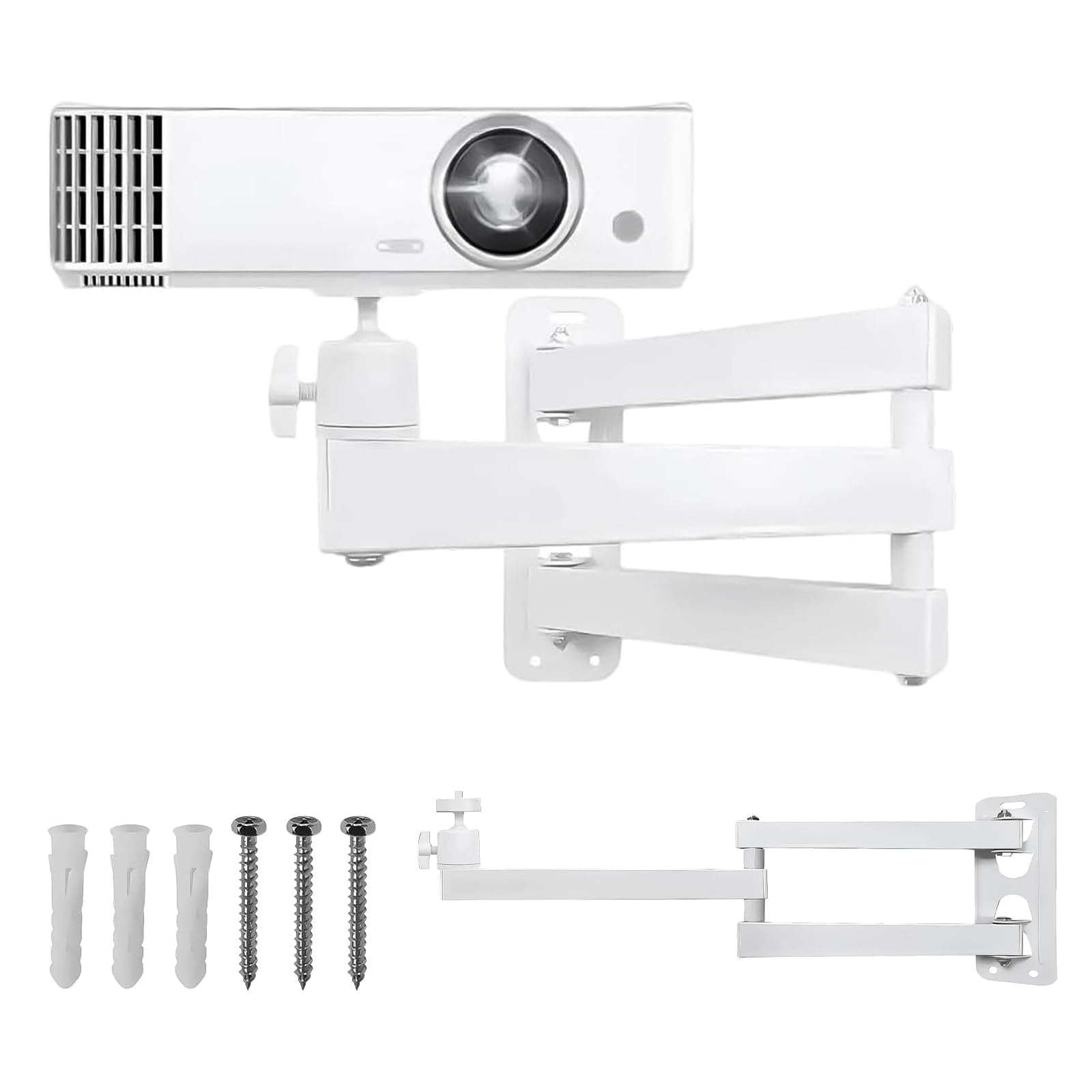 Projektorstand Beamer Projector Stand Wandhalterung Metallhalter Multi-Winkel Verstellbare Projektorhalterung mit 1/4 Zoll Schraubschnittstelle und Gelenkarm