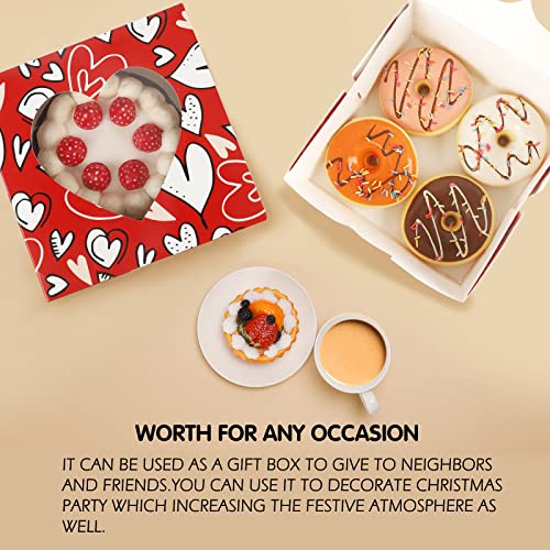 image for SUPERLELE Valentine's Day Bakery Cookie Boxes, 30 Packs with 6 Pattern