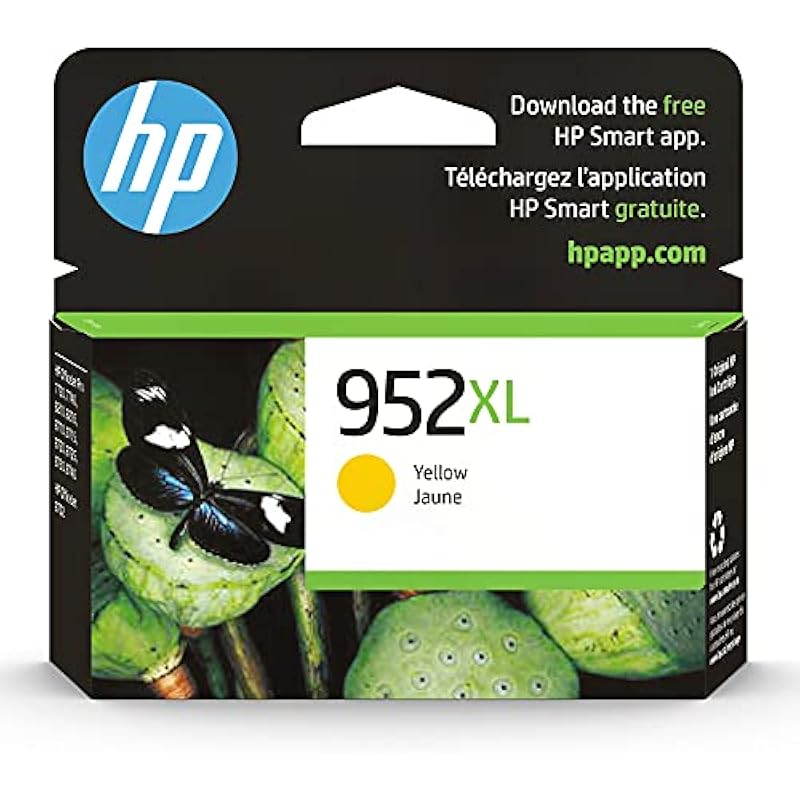 HP 952XL Yellow High-yield Ink Cartridge | Works with HP OfficeJet 8702, HP OfficeJet Pro 7720, 7740, 8210, 8710, 8720, 8730, 8740 Series | Eligible for Instant Ink | L0S67AN Yellow