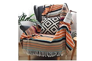 Striking Rainbow Mexican Blanket for a Multitude of Purposes