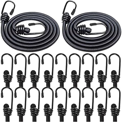 20 PCS Adjustable Bungee Cords with Hooks 36 Inch Cover