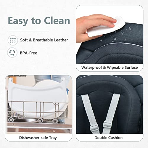 Infans 7 In 1 Baby High Chair, Convertible Highchair For Babies And Toddlers, Infant Dining Booster Seat, Building Block Table, Kids Stool Table Chair Set With Removable Tray (Black) #TOP5