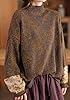 Women's Vintage Floral Printed Turtleneck Long Sle... #2