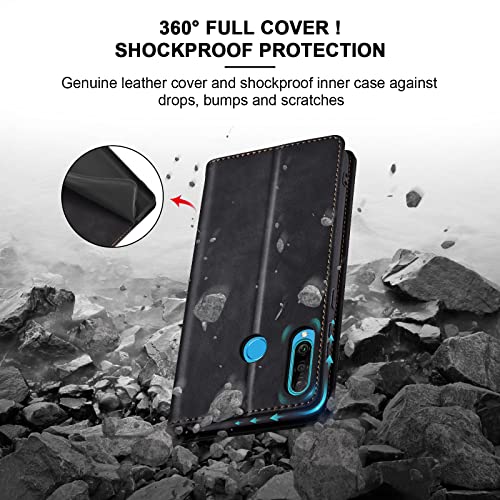 Image of Jasonyu Flip Wallet Case for Huawei P30 Lite,Black