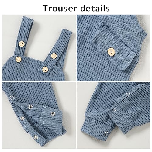 Image of CARETOO Baby Boy Clothes Suit Infant Gentleman Boy Outfits Dress Shirt /Bowtie /Suspender Pants Set 0-18 Months