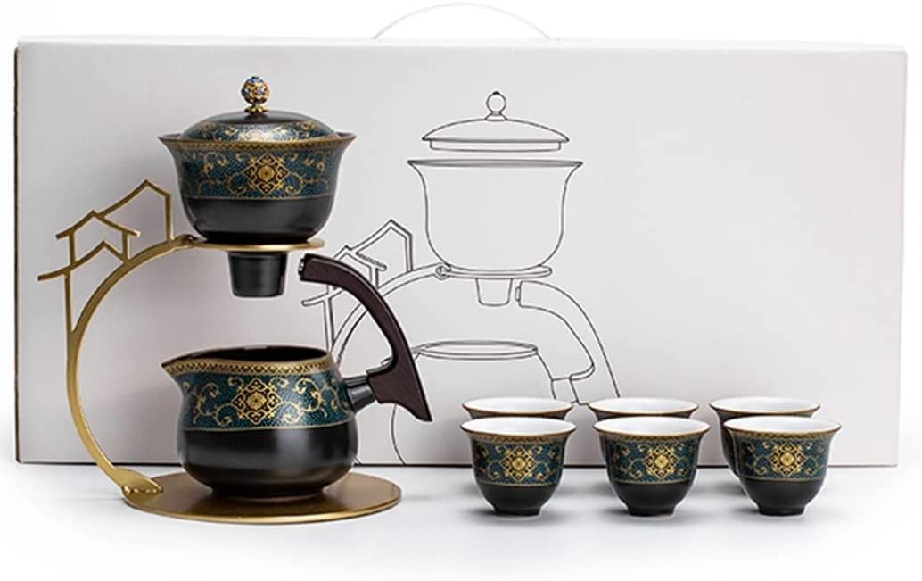 Zestaw do Herbaty Urodziny Porcelanowy zestaw do chińskiej herbaty z 1 zestawem imbryków 6 filiżanek zaparzaczem Półautomatyczny Ukończenie