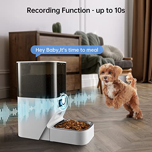 Nevido Automatic Cat Feeders, Built-In Lithium Battery Lasts Up To 6 Months, Dry Cat Food Dispenser With Desiccant Bag, Programmable Timed Dog Feeder 1-9 Meals Per Day, Voice Recorder, 4L #TOP4