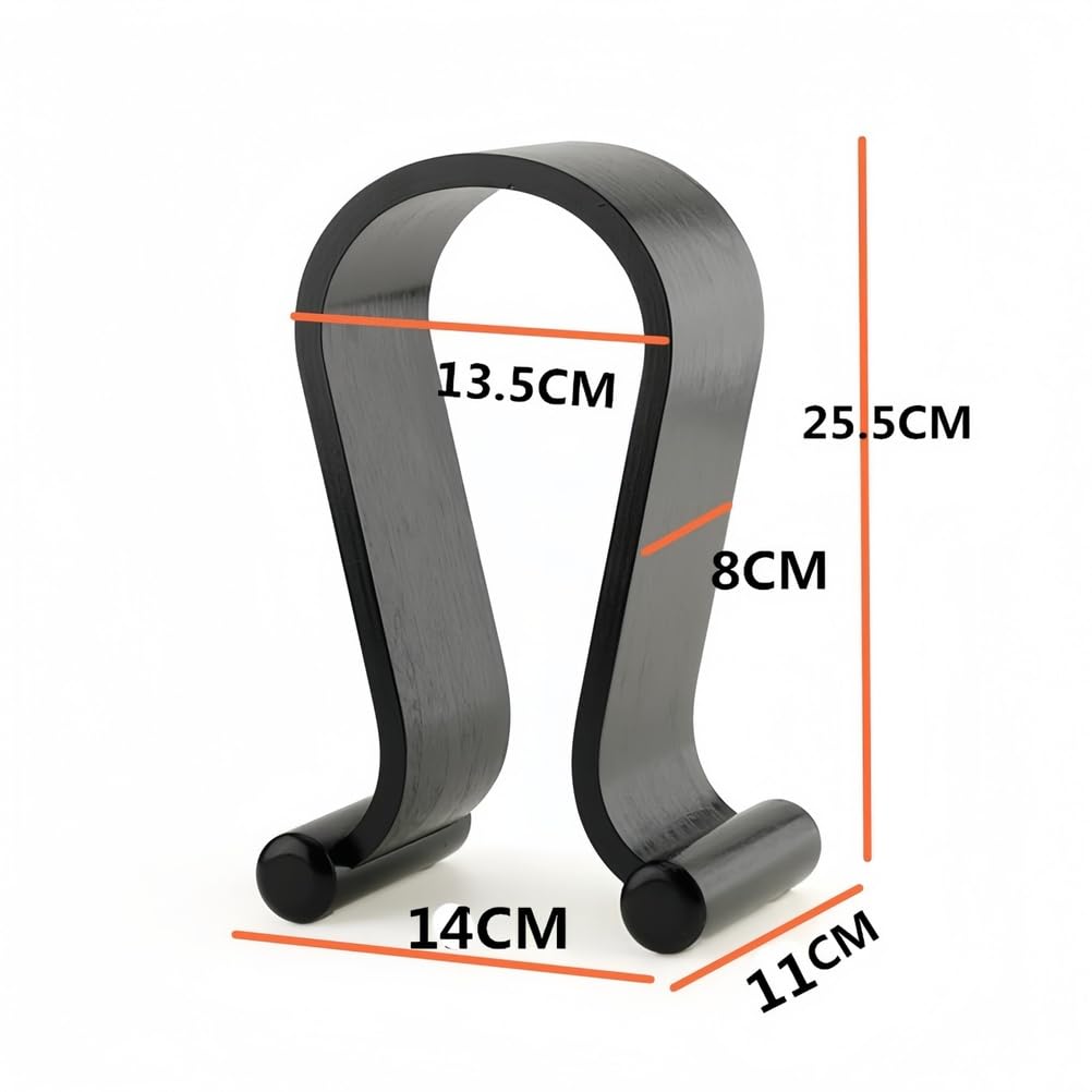 Supporto per Cuffie in Legno Massello con Base Antiscivolo in EVA, Forma a Omega, Porta Display da Scrivania Universale, Perfetto per Casa, Ufficio e Studio