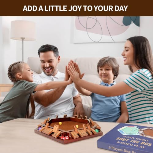 Shut the Box Juego de Mesa de Madera con 16 Dados miniatura 6