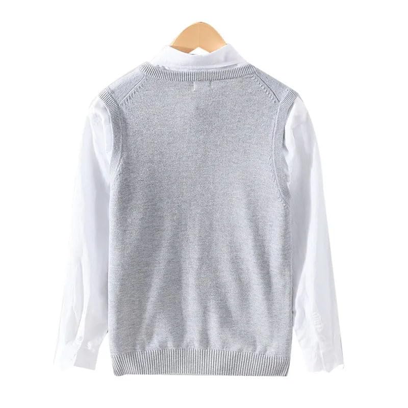 Men Solid Color Sweater Vest Men Knit Pullover Classic Slim V-Neck Sleeveless Pullover2