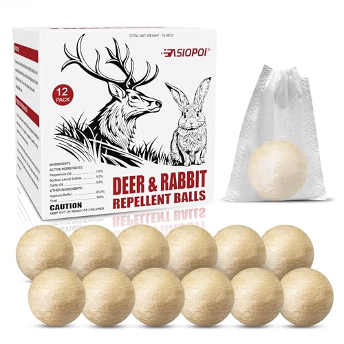 Deer Repellent Ball 12 Pcs: Effective Deer Deterrent for Garden, Protect Your Plants with Powerful Repellents Deer for Flowers, Shrubs & Trees