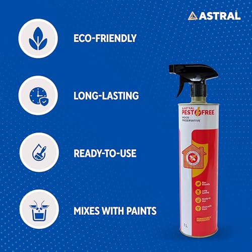 Image of Astral Pestofree Eco-Friendly Termite Killer 1Ltr | Protective & Preventive Formula for Termite, Borer & Insects | DIY Spray for Home, Office, Kitchen