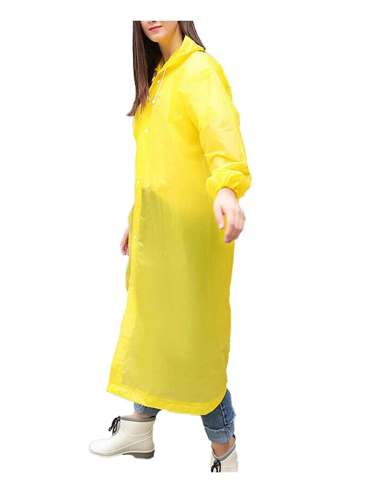 Auto DeanUnisex Long Rain Coat, Protects you from excesive water/easy to use, easy to store, yellow., Yellow, Free Size