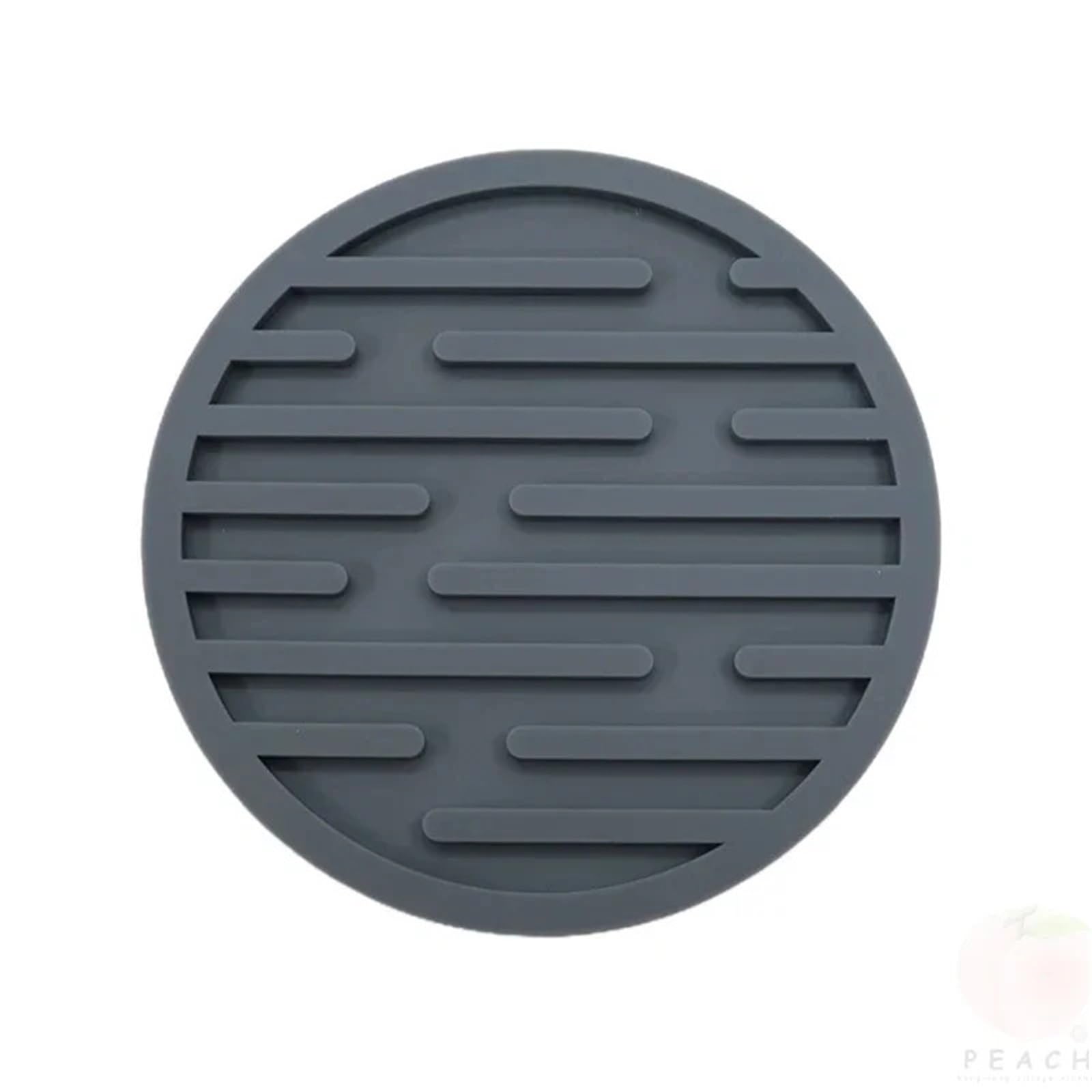 Insulated Coasters 8pcs 10cm Silicone Coaster Round Heat Resistant Rubber Drink Mat Coffee Tea Mug Glass Beverage Holder Pad Modern Table Decor for Drinks Coffee Pads Beer Home Office(Grey)