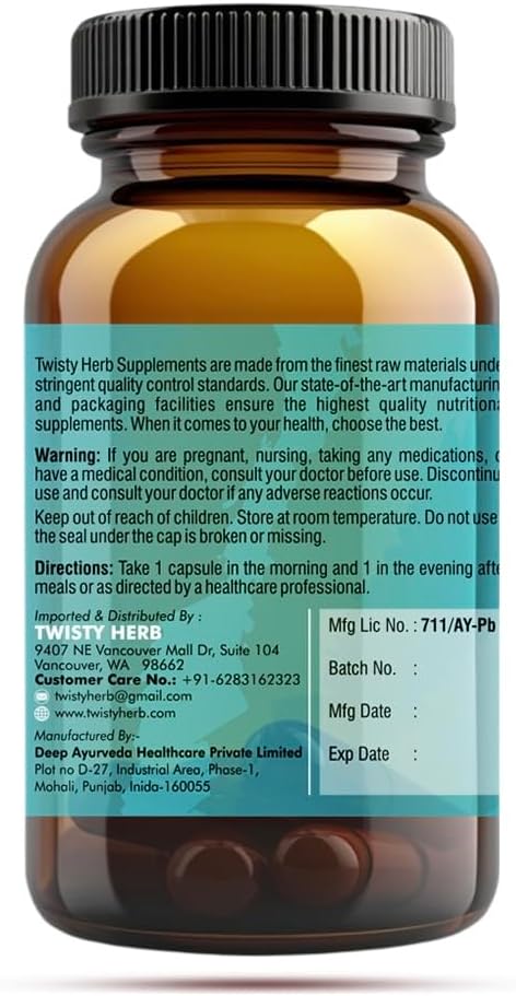 Twisty Herb- Livara Herbal Supplement for Liver Health and Detox, 500mg, 60 Veggie Capsules, Vegan, Ayurvedic-Naturopathic Dietary Supplement. - Image 6