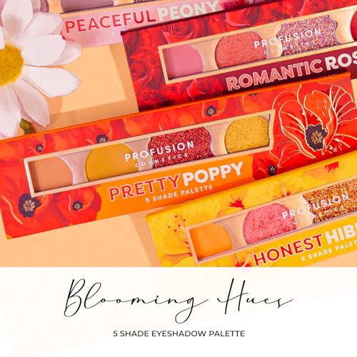 Image of Profusion Cosmetics Blooming Hues 5 Shade Eye Shadow Pallete - Romantic Rose (4.58 g)