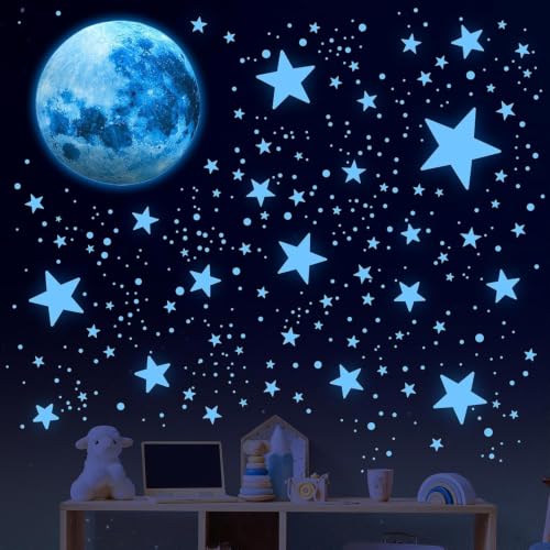 500Pcs Estrellas Luminosas Para Habitación Infantil Autoadhesivas Estrellas Luminosas Para Habitación Infantil Luna Y Estrellas Pegatinas De Pared Para Guardería Niños Niñas Dormitorios