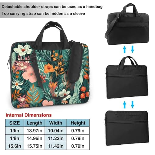 Maletín para portátil con estampado tropical y correa ajustable 4