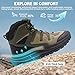 Men's Orthopedic Hiking Mid Boots: Supportive Plantar Fasciitis Orthotic Composite Toe Neuropathy Trail Sneakers, Flat Feet Indoor Outdoor High Instep Standing Walking Shoes Navy Green Size 11.5