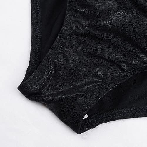 shamjina Macacão de Malha Feminina de Ginástica de Uma Peça Só para Garotas Macacão Metálico Sem Man