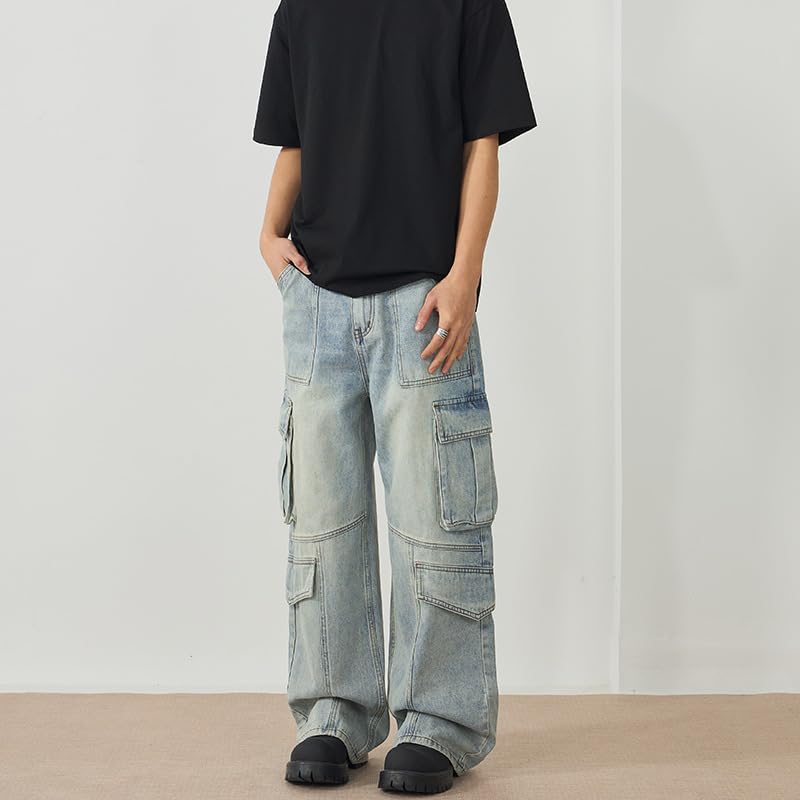 Men's Jeans Lightweight Ice Silk Summer Denim Loose Fit Straight Leg Pants2