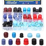 Glarks 77pcs 11 Tipos Car Auto AC Valve Core Dust Caps Kit, Tapas de núcleo de válvula de plástico, Tapa de Puerto de Carga del Sistema de CA, Tapa de Aire Acondicionado a presión para sedanes