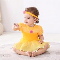 Vista 10 de Dressy Daisy Mameluco de princesa para disfraz de Halloween, cumpleaños, traje con diadema para bebé niña