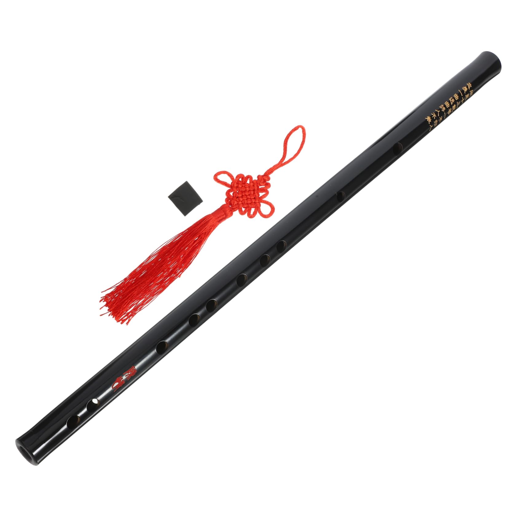 FUNOMOCYA Black Flute with Tassels Traditional Chinese Instrument for Beginners Durable Material with Precise Tone Antique Style Transverse Flute for Adults
