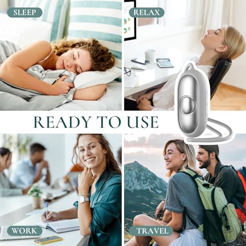 Sleep Aid Device - Sleep Instrument | Two Modes Compact Handheld Relaxation Tool for Better Sleep, Anxiety Relief, and Improve Focus, Great for Home or Travel (Silver)