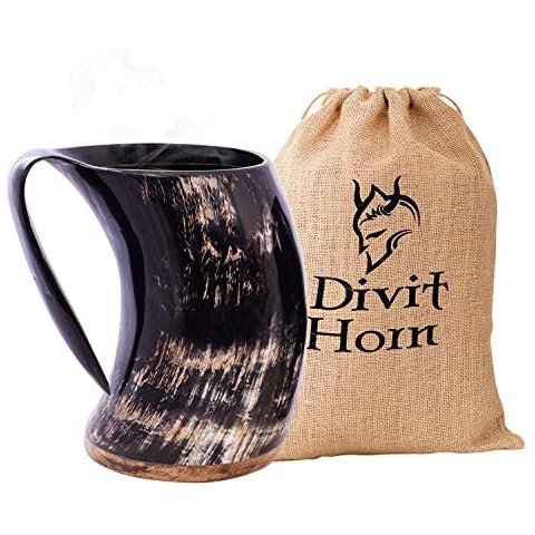 Divit Authentisches Wikingerhorn Bierkrug | Authentisches mittelalterliches Biertrinkhorn Cover
