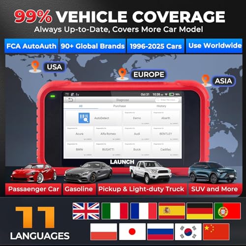 Máquina de diagnosis LAUNCH OBD2 con reset de aceite, EPB y purgado de inyectores 5