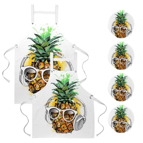 Tablier de serveuse ananas à lunettes parfait pour la cuisine et la pâtisserie